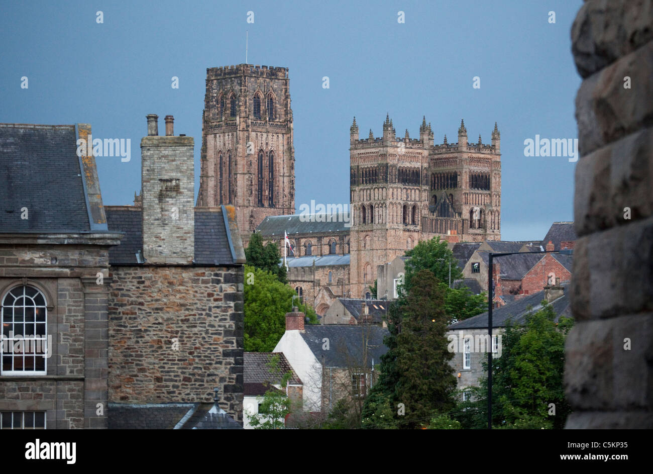 Cathédrale de Durham, les tours du NW, Durham, England, UK Banque D'Images