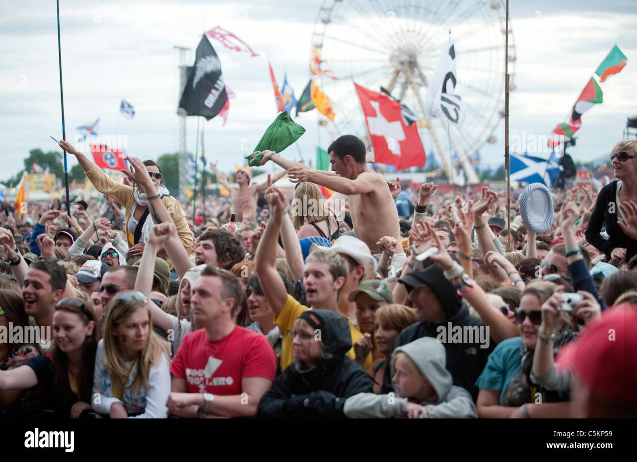 Les amateurs de musique au festival de musique. Banque D'Images