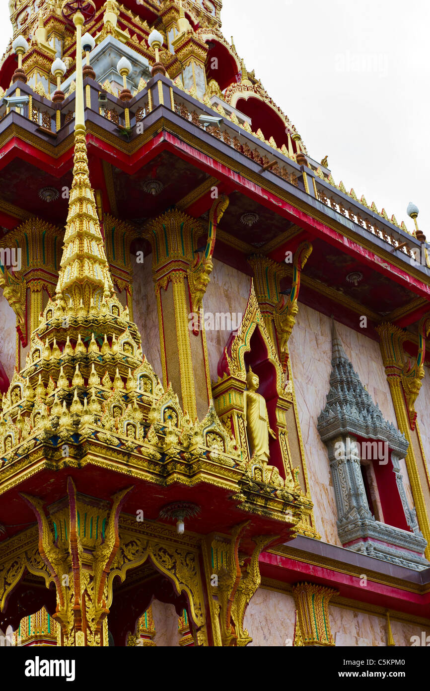 Détail de la Wat Temple de Chalong à Phuket, Banque D'Images