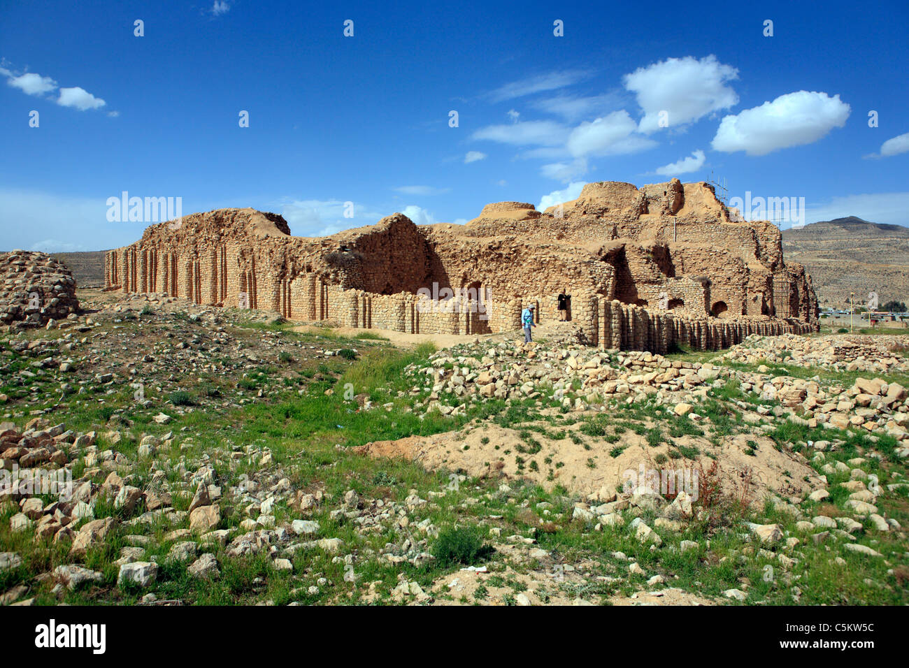 Palais du roi sassanide Ardashir I (230), près de Firouzabad (Firuzabad), la province du Fars, Iran Banque D'Images