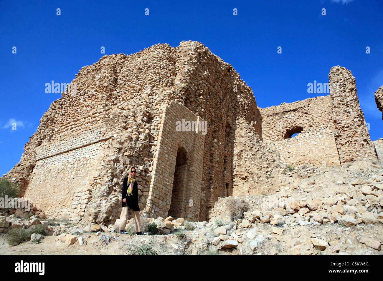 Château Kale-ye Dokhtar (220), près de Firouzabad (Firuzabad), la province du Fars, Iran Banque D'Images