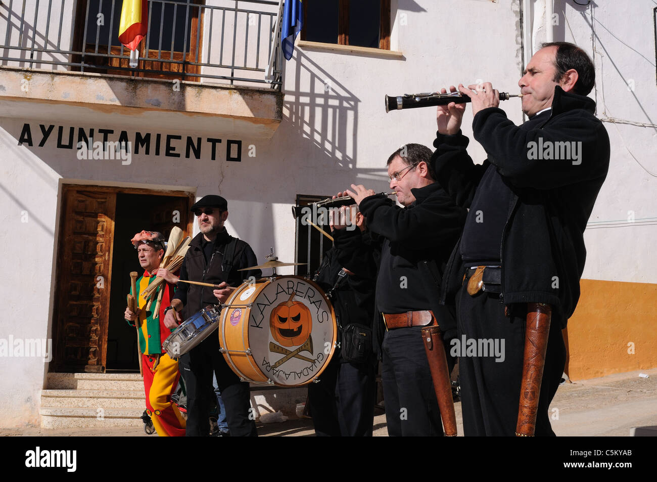 Carnival ' Botarga - Motley LA CANDELARIA ' dans RETIENDAS . Guadalajara. Castille-La Manche.ESPAGNE Banque D'Images