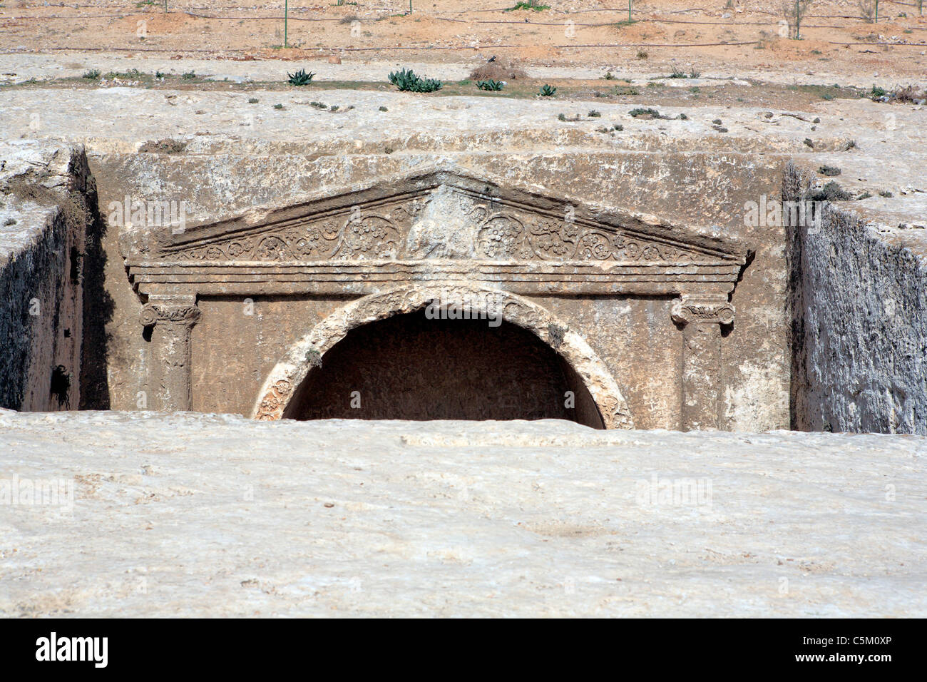 Tombeau romain près de Sleepers' cave, Amman, Jordanie Banque D'Images