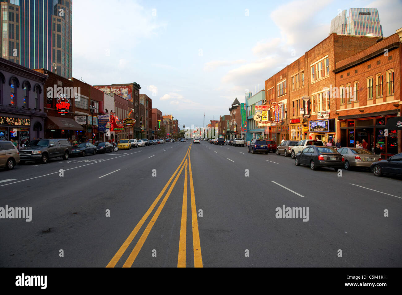 Le centre de Nashville Tennessee USA Broadway Banque D'Images