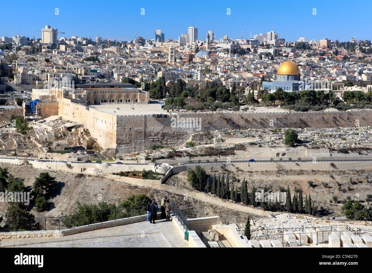 Vue sur le mont du Temple, Jérusalem, Israël Banque D'Images