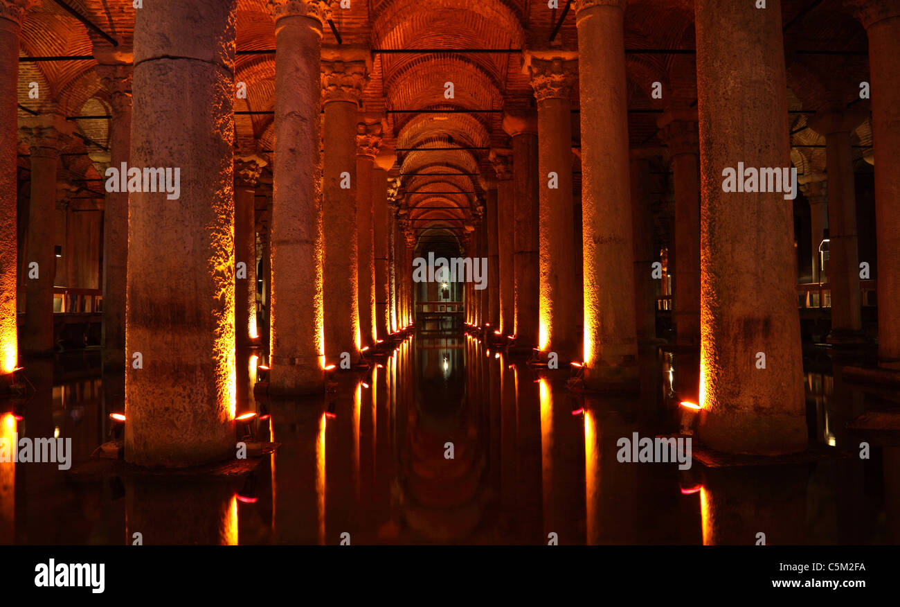 La Citerne Basilique (Yerebatan Sarnici turc) à Istanbul, Turquie Banque D'Images