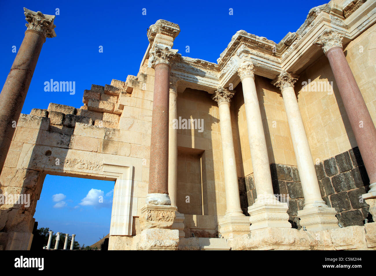 Ruines de l'ancienne ville de Scythopolis (2 siècle), Beit Shean, Israël Banque D'Images