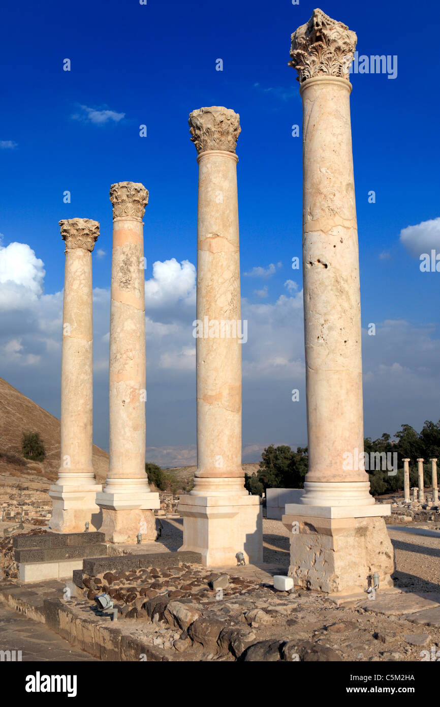 Ruines de l'ancienne ville de Scythopolis (2 siècle), Beit Shean, Israël Banque D'Images