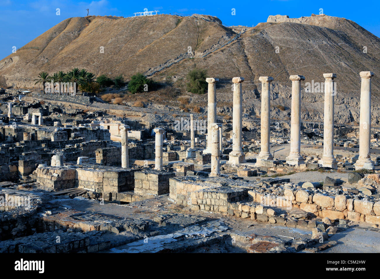 Ruines de l'ancienne ville de Scythopolis (2e siècle), Beit Shean, Israël Banque D'Images