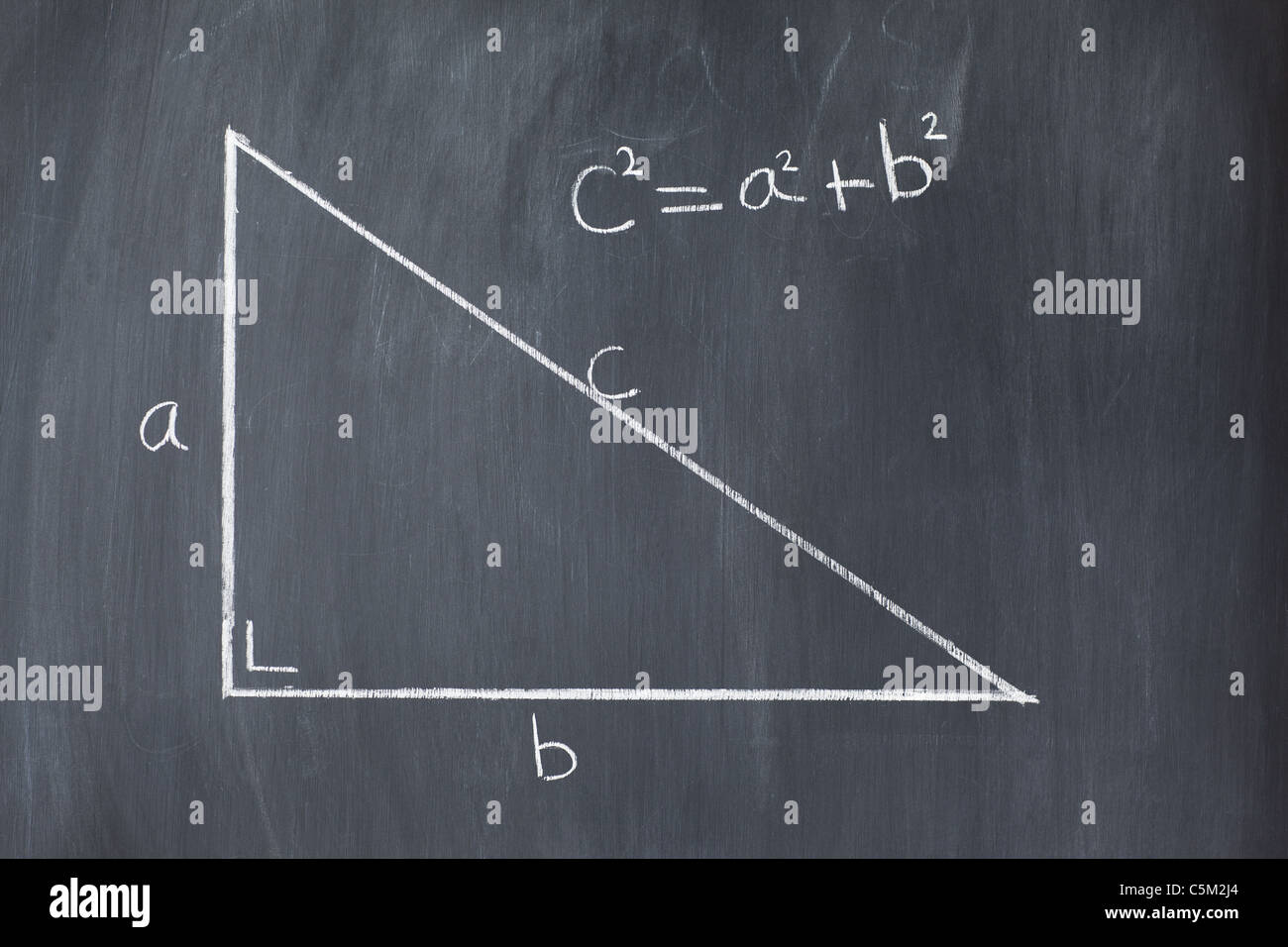 -Droite triangle rectangle avec la formule de Pythagore Banque D'Images