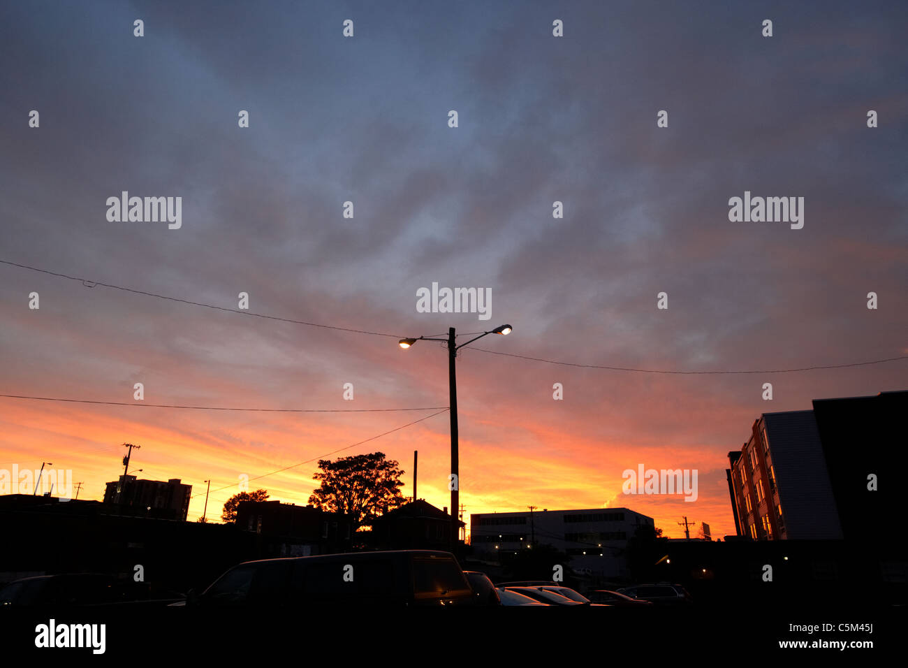 Coucher de soleil sur Nashville Tennessee USA Banque D'Images