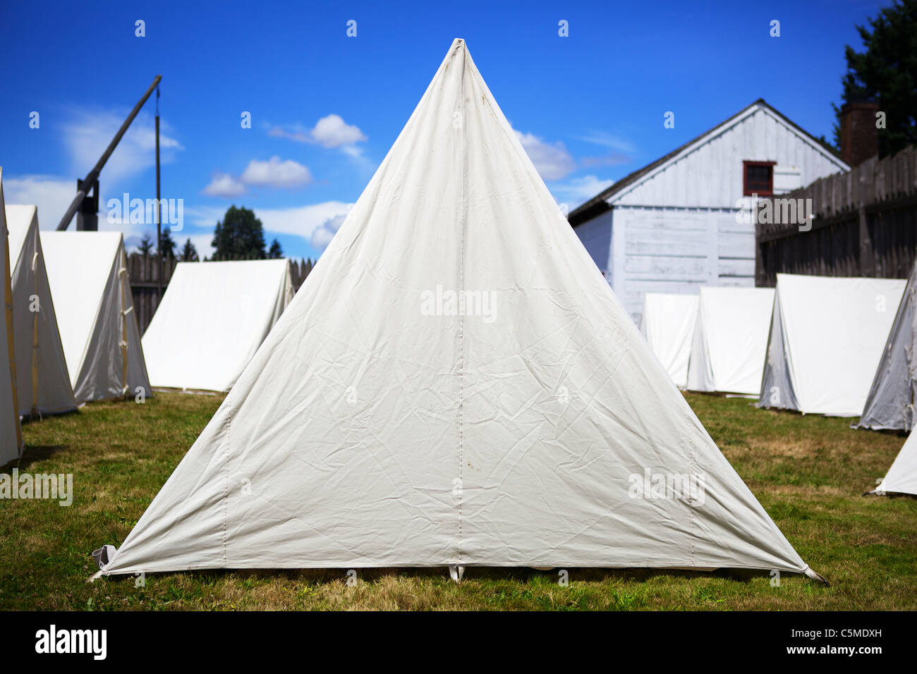 Image en couleur de 19e siècle, les tentes de l'armée américaine Banque D'Images