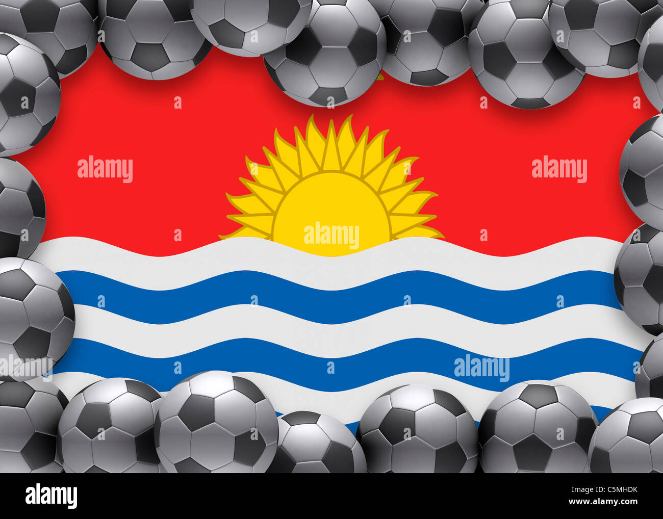 Pavillon de Kiribati football soccer Banque D'Images