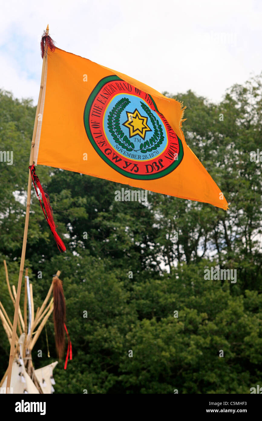 Drapeau de la bande de l'Est de la Nation Cherokee Banque D'Images