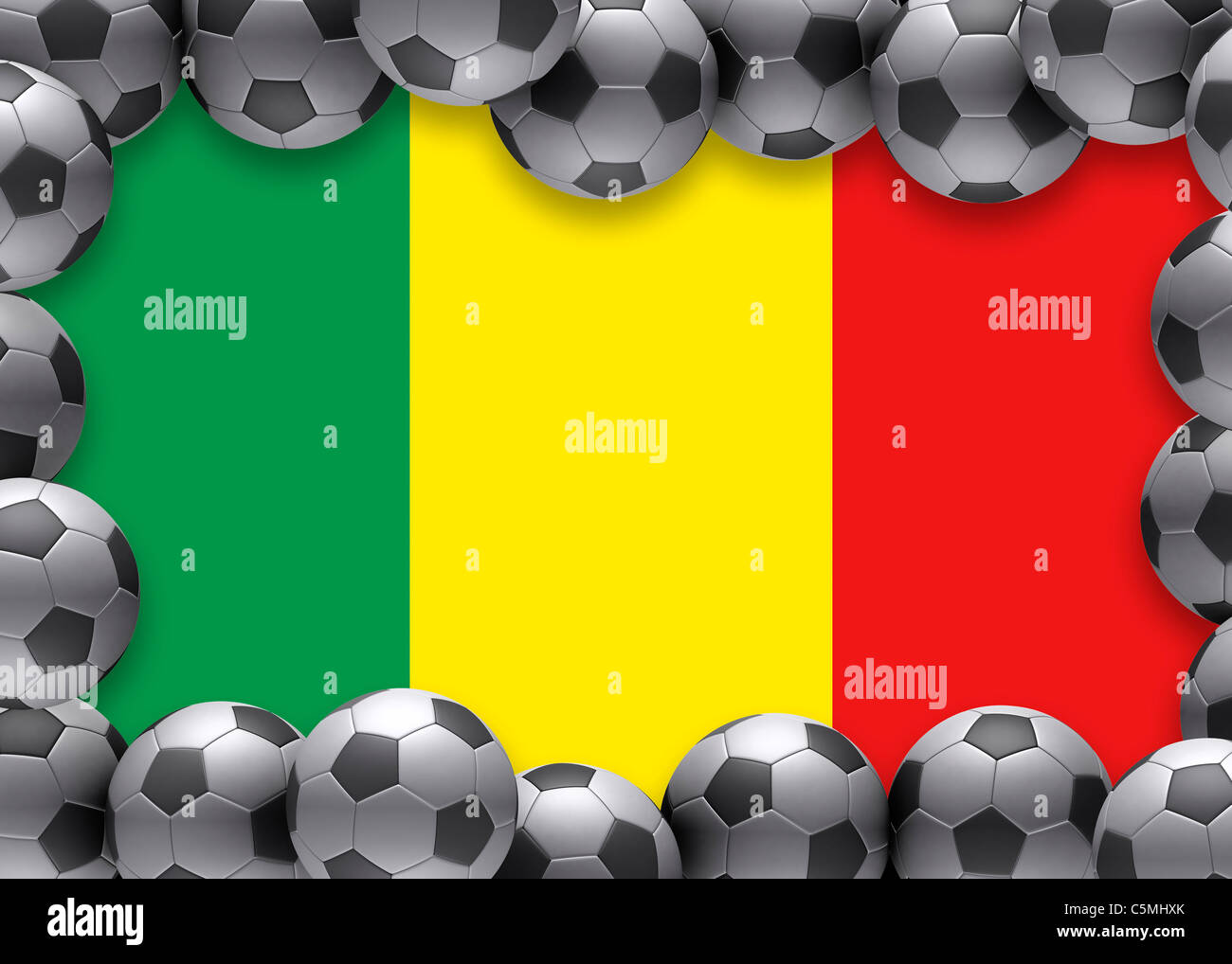 Pavillon du mali football soccer Banque D'Images