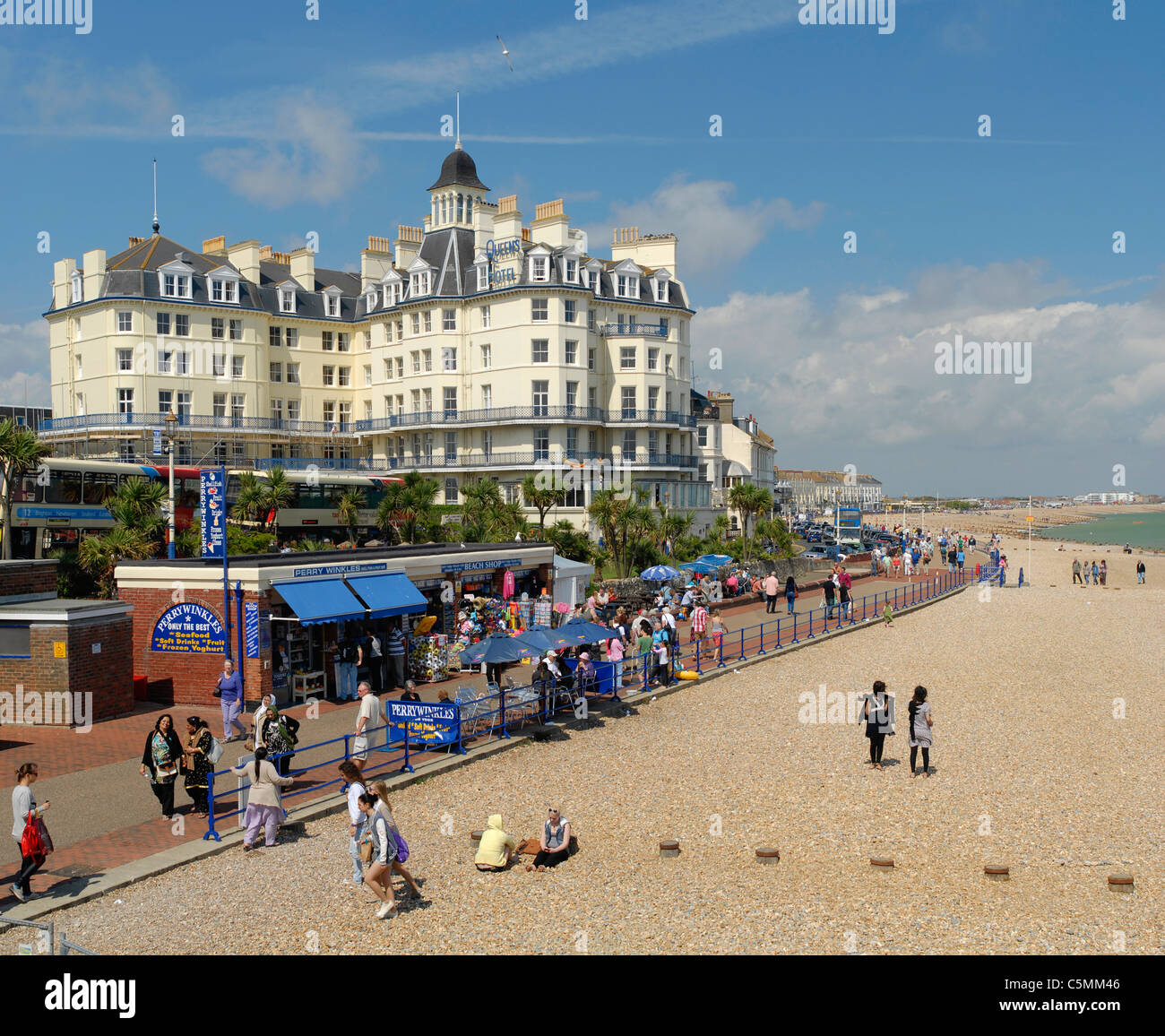 Queen's Hotel Eastbourne Seafront Banque D'Images