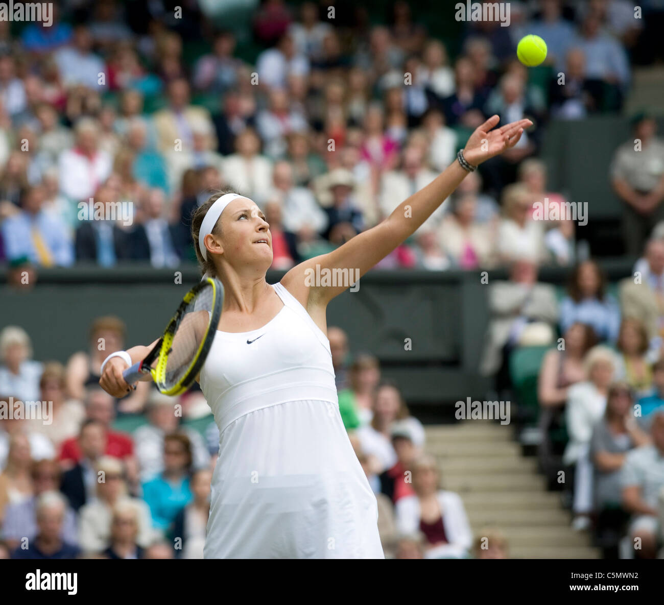 Victoria Azarenka (BLR) en action au cours de la Tennis de Wimbledon 2011 Banque D'Images