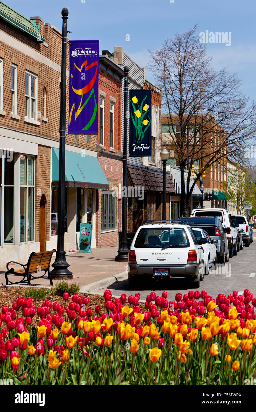 Boutiques et magasins dans Holland, Michigan, États-Unis. Banque D'Images