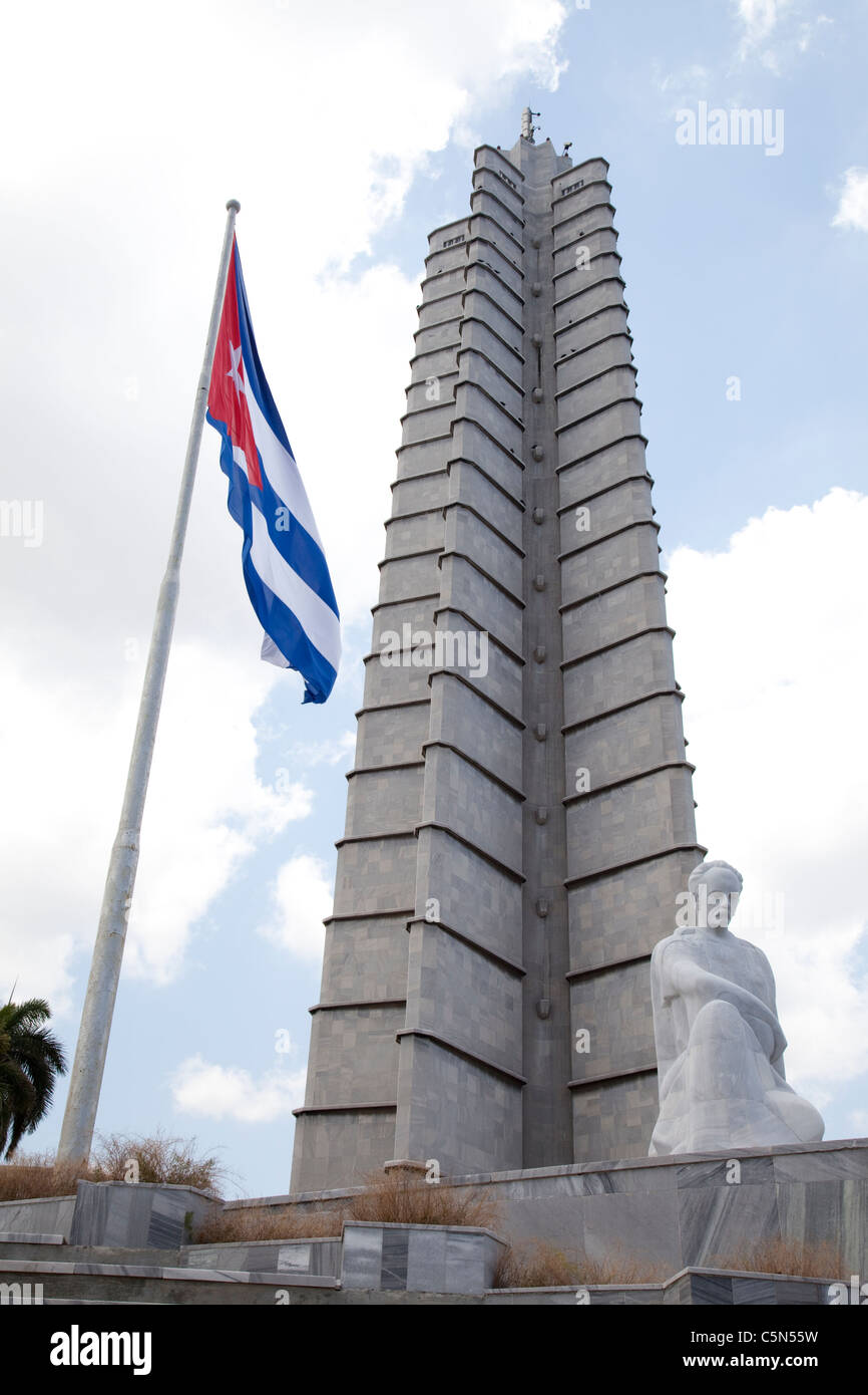 Le Jose Martí statue Place de la Révolution à La Havane Habana Cuba Banque D'Images