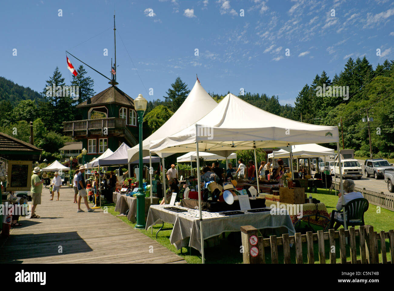 Marché en plein air Snug Cove à Bowen Island, British Columbia, Canada Banque D'Images