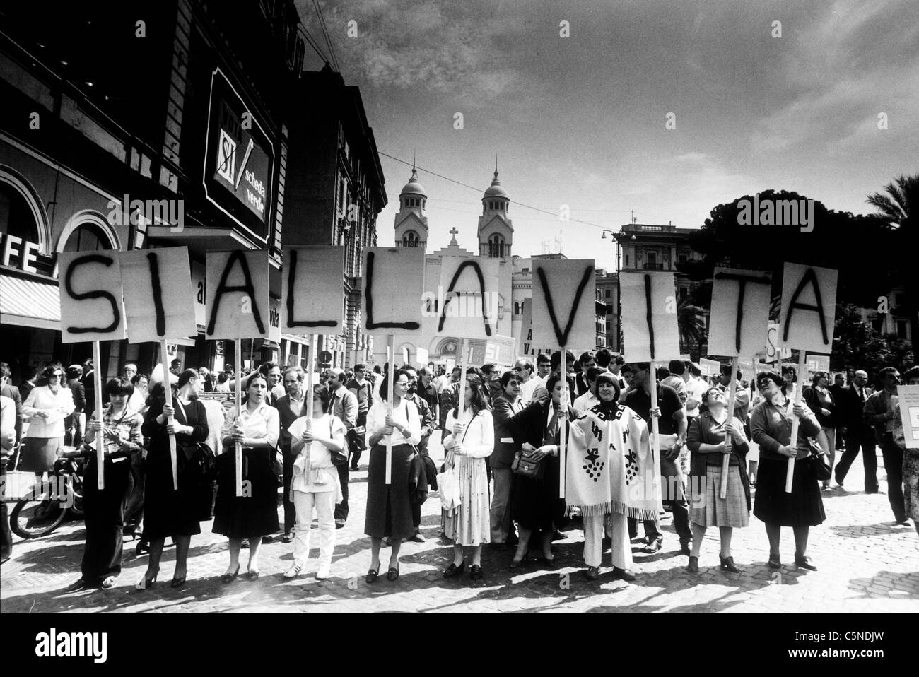 Rome, manifestation anti-avortement, 1978 Banque D'Images
