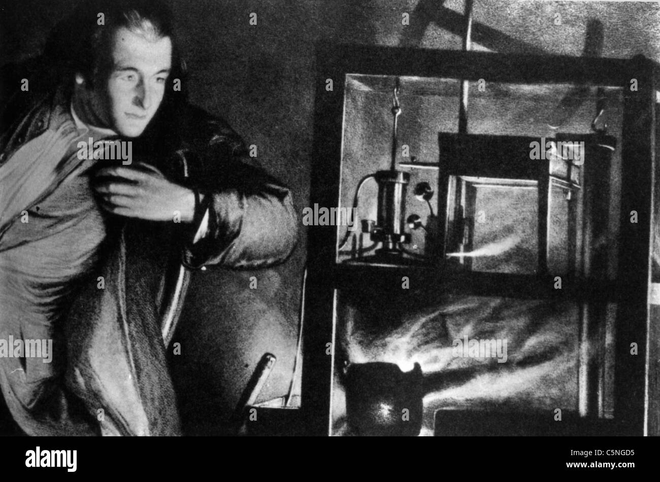 Imprimer des expériences de James Watt, 1770 Banque D'Images