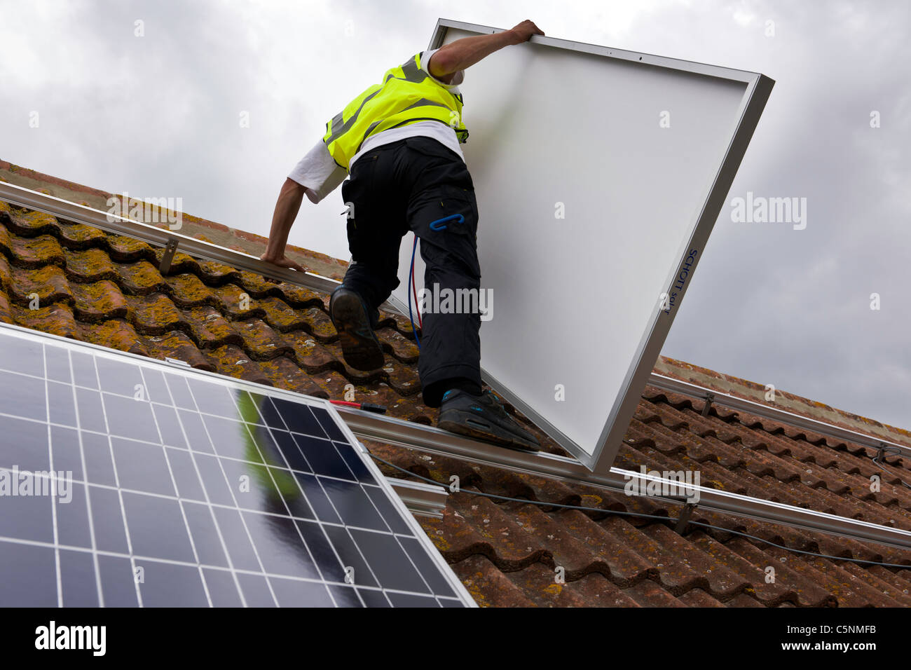 L'installation solaire au Royaume-Uni Banque D'Images