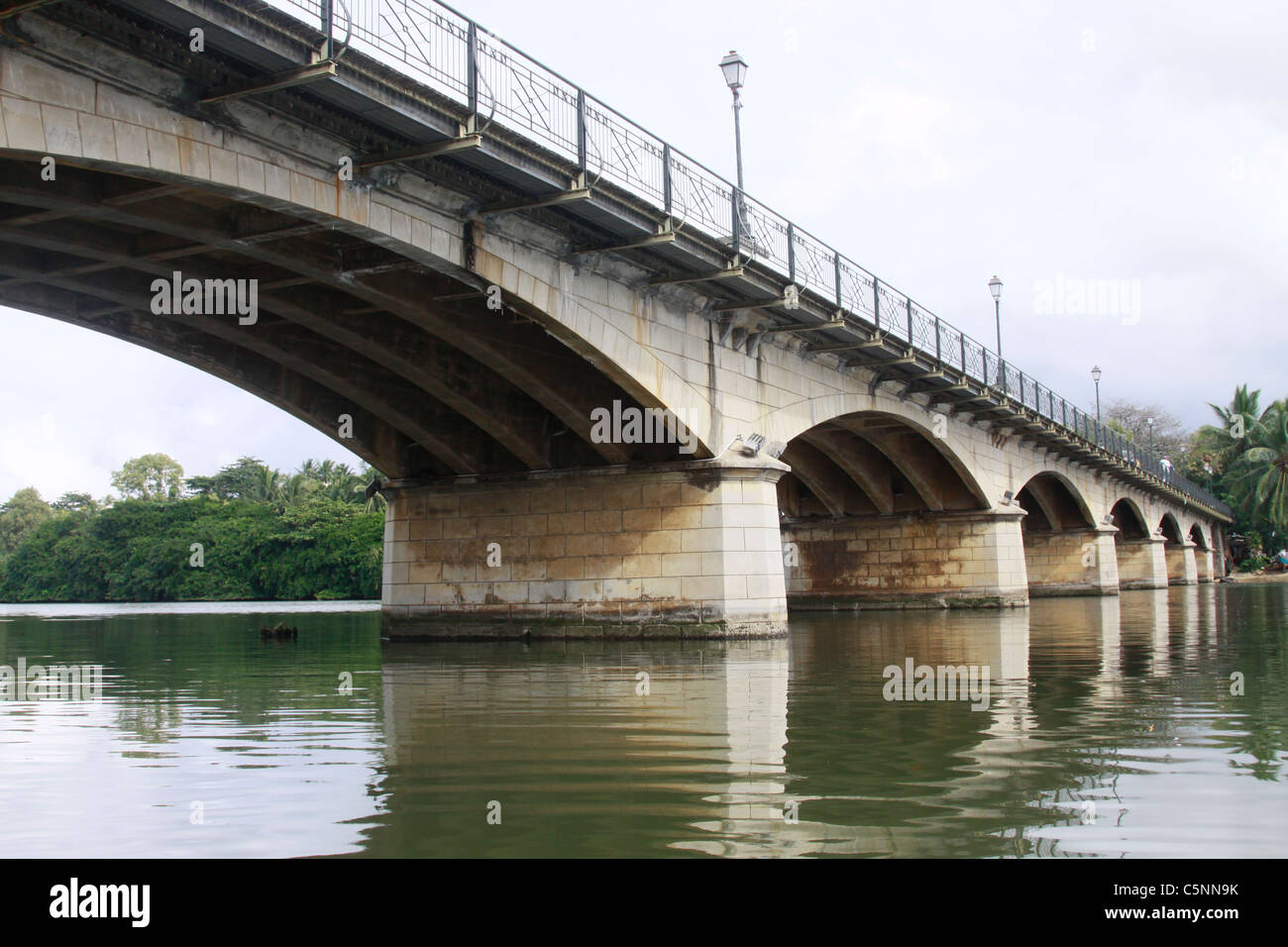 La construction de ce pont a existé à travers les siècles, situé à mahebourg, Mauritius Banque D'Images