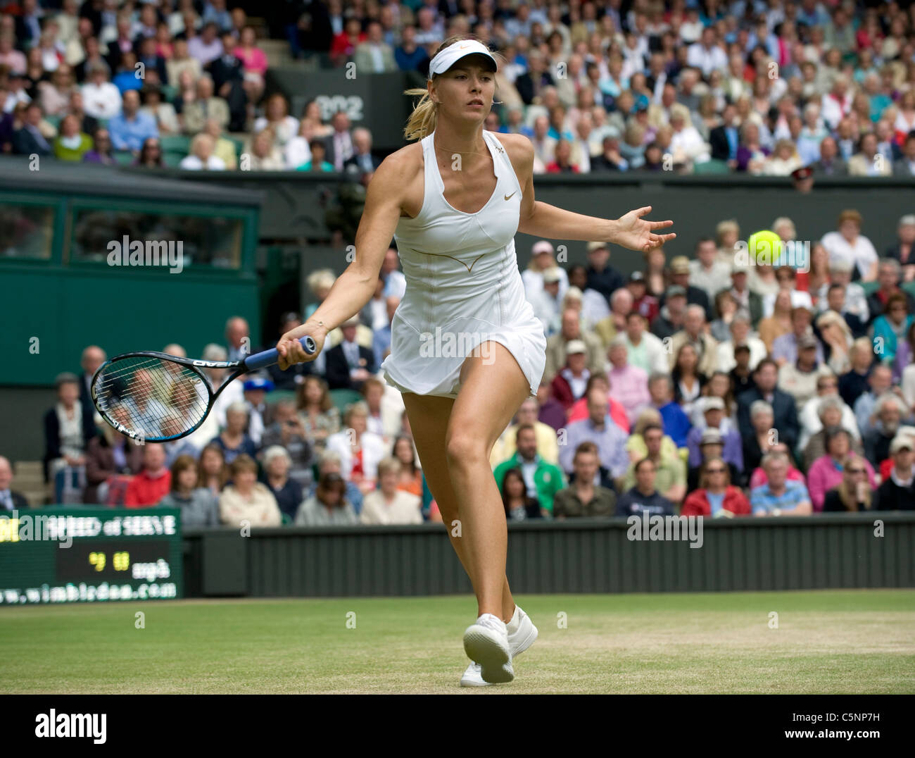 Maria Sharapova (RUS) en action au cours de la Tennis de Wimbledon 2011 Banque D'Images