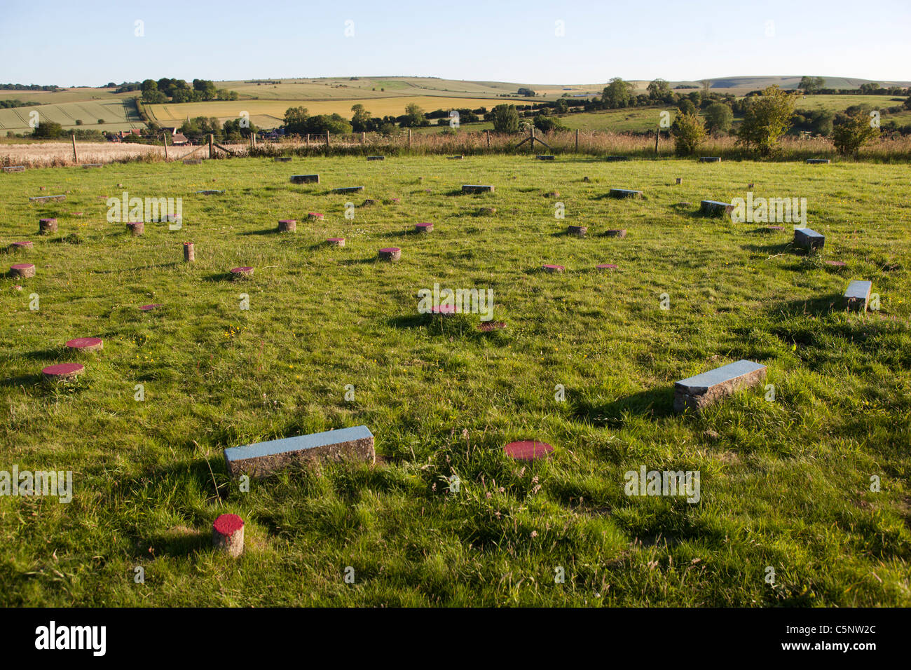 Le sanctuaire Stone Circle Wiltshire England UK Banque D'Images