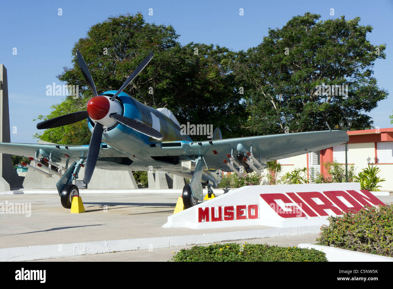 Hawker Sea Fury au Musée de l'invasion de la Baie des Cochons, Playa Giron, Cuba. Banque D'Images