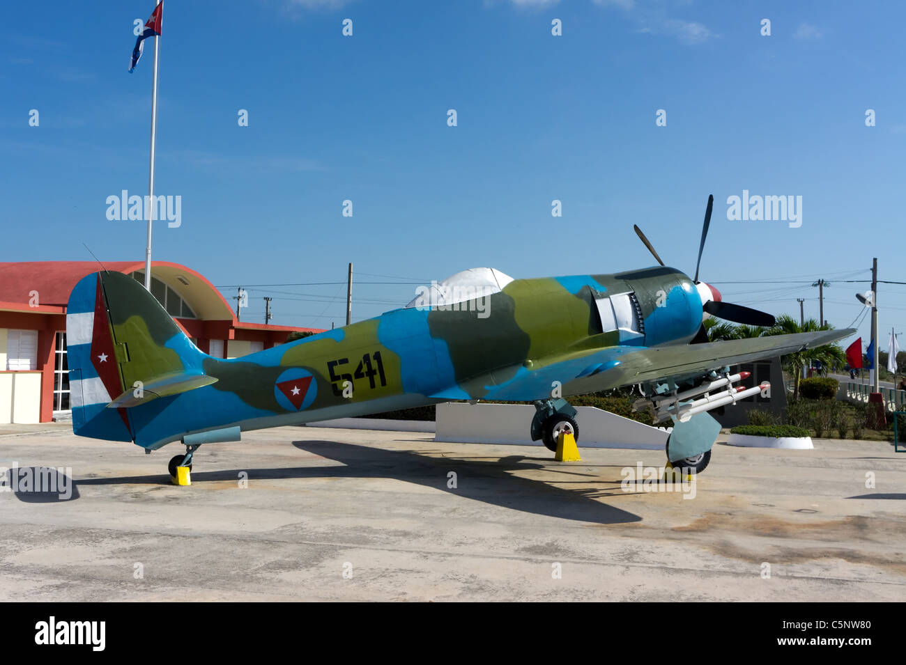 Hawker Sea Fury au Musée de l'invasion de la Baie des Cochons, Playa Giron, Cuba. Banque D'Images