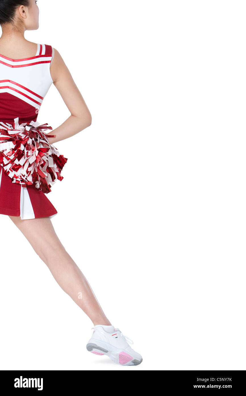 Portrait d'un cheerleader en rouge Banque D'Images