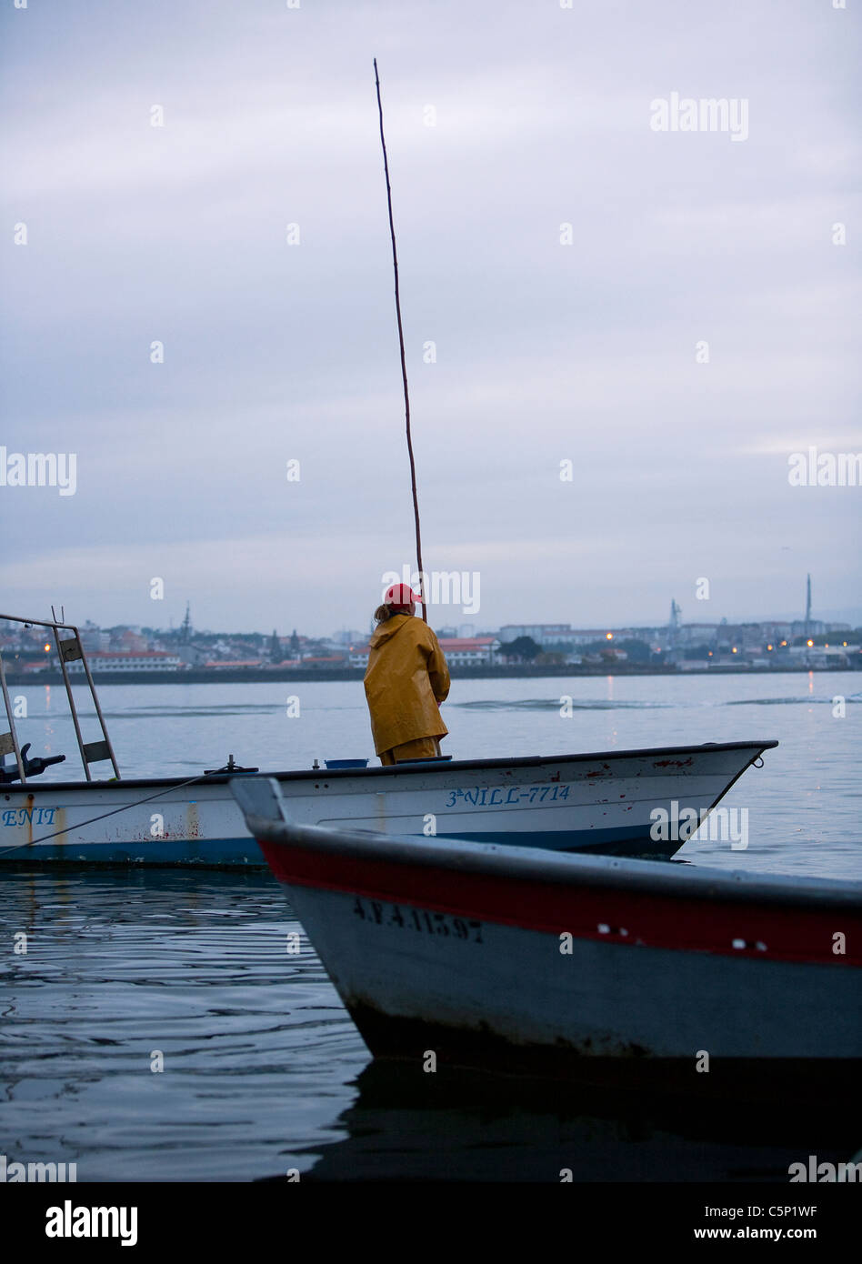 La Galice, Espagne Pêcheurs Banque D'Images