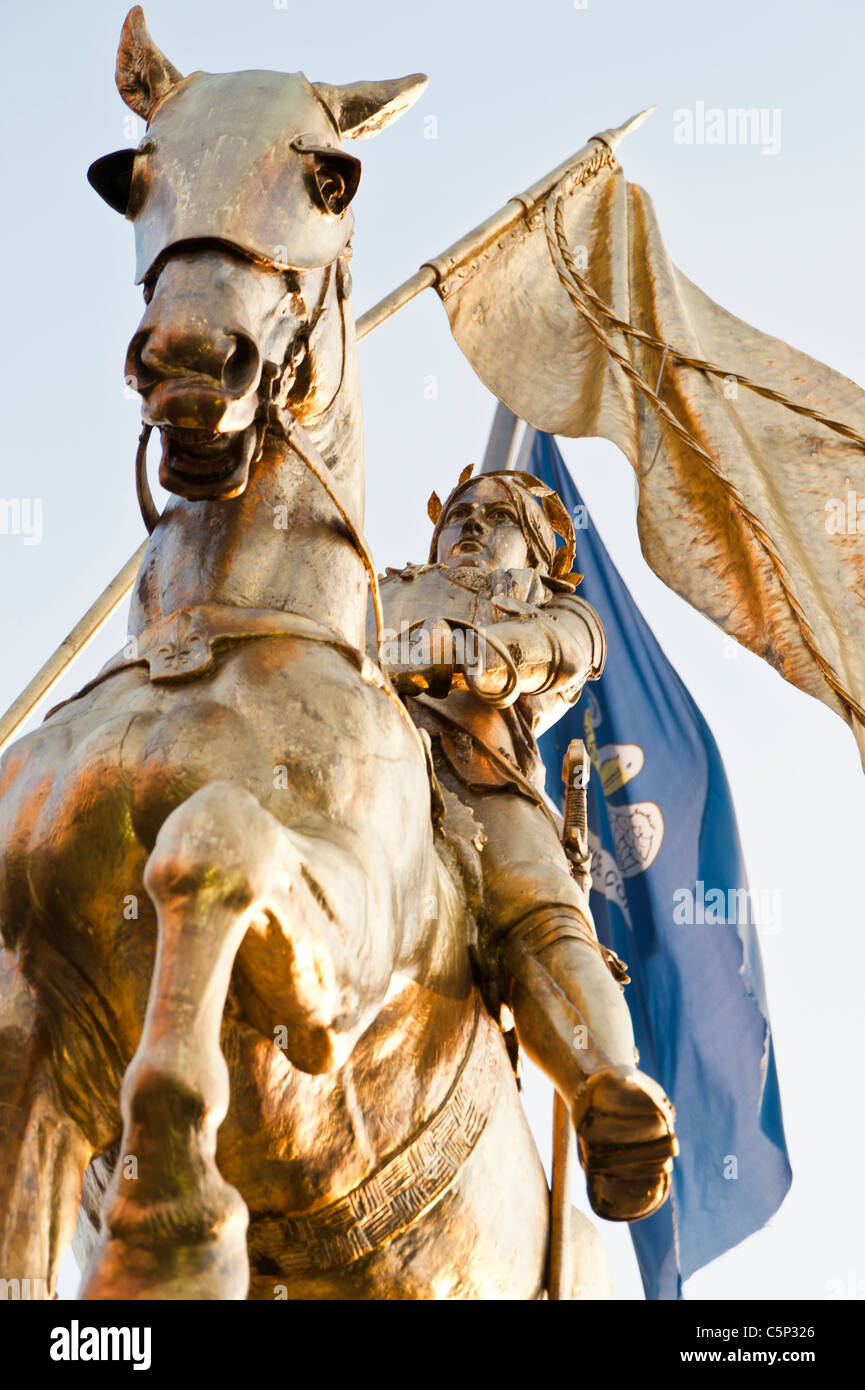 Statue de Jeanne d'Arc à la ville de La Nouvelle Orléans par les Français. Banque D'Images