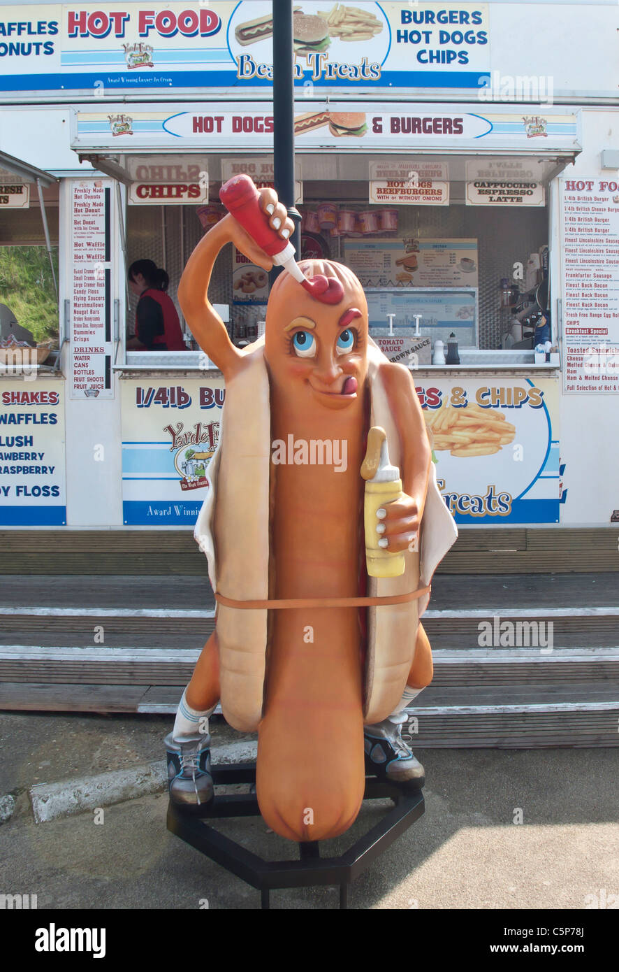 Caractère publicitaire hot dog Banque D'Images