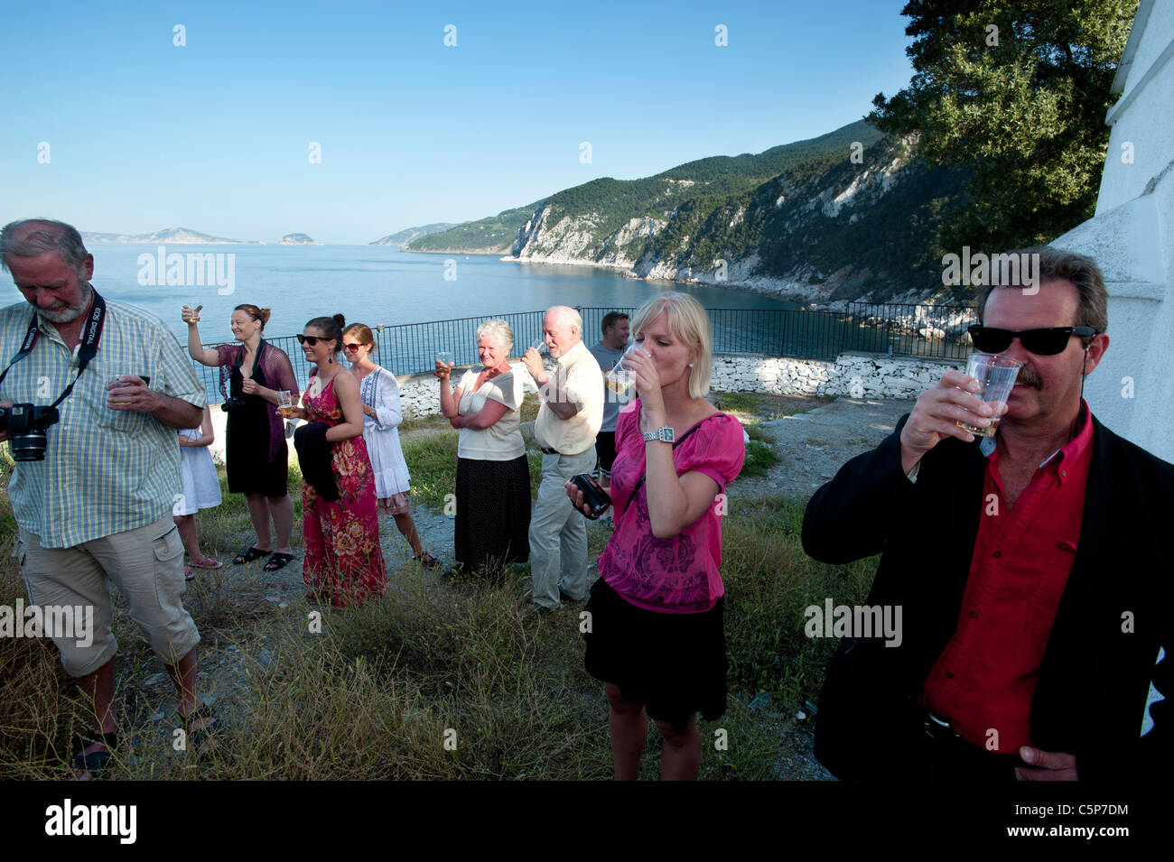 Mariage à la chapelle d'Agios Ioannis, Grèce, Banque D'Images