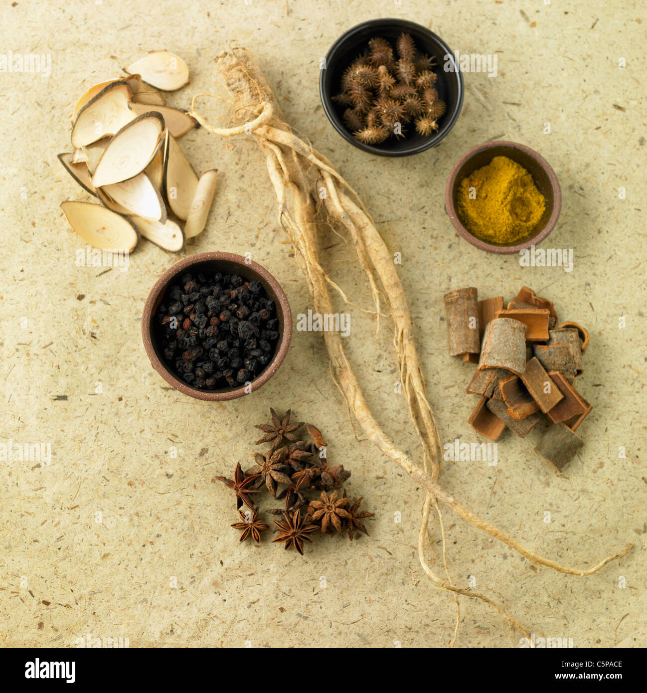 Herbes médicinales séchées Banque D'Images