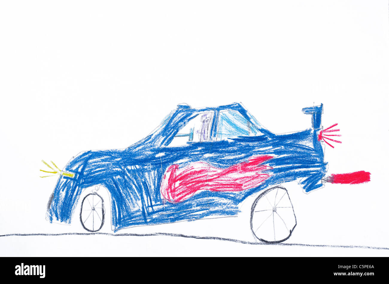 Dessin enfant - voiture Banque D'Images