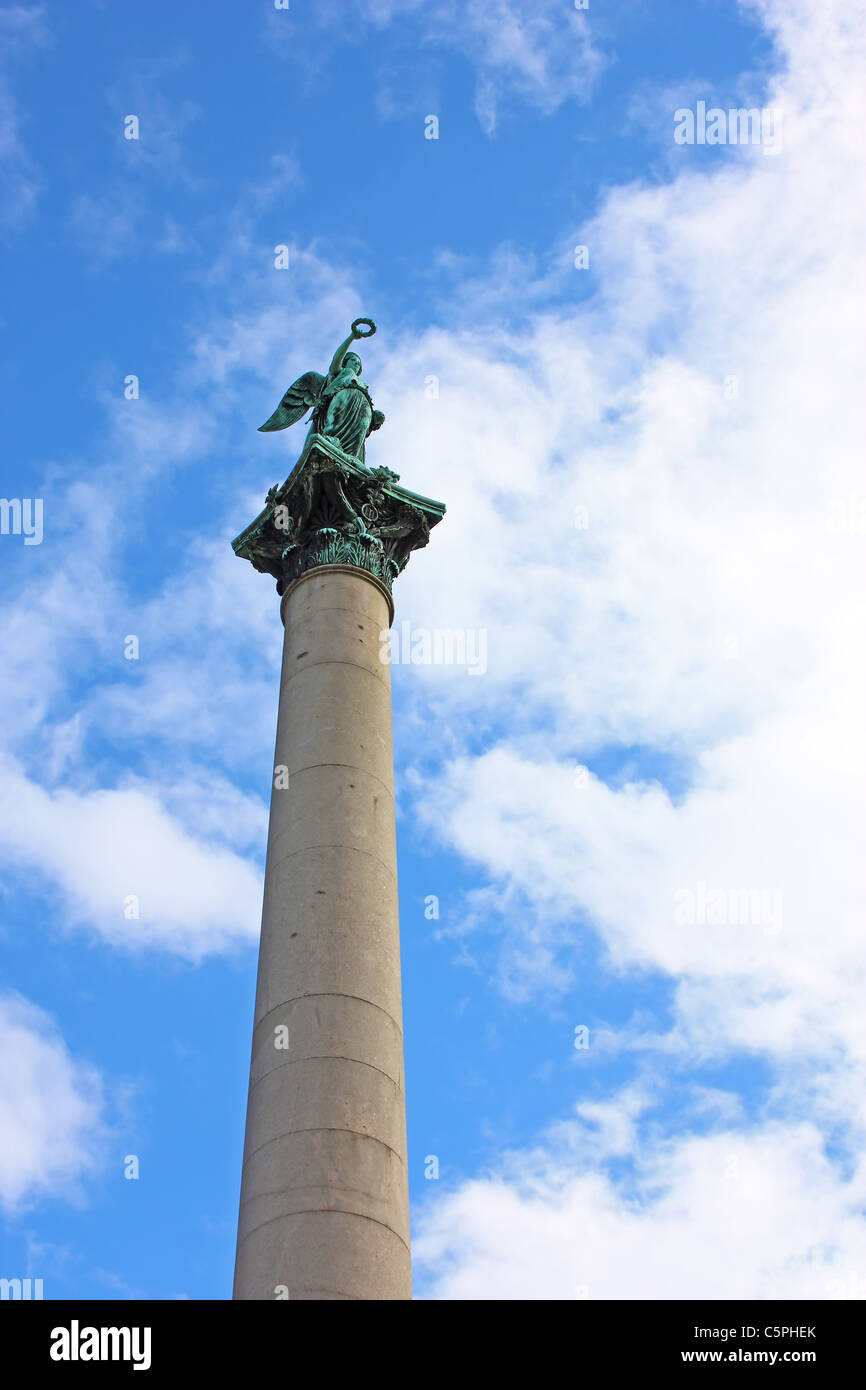 Statue sur la colonne du jubilé du roi Guillaume à Schlossplatz, Stuttgart Banque D'Images