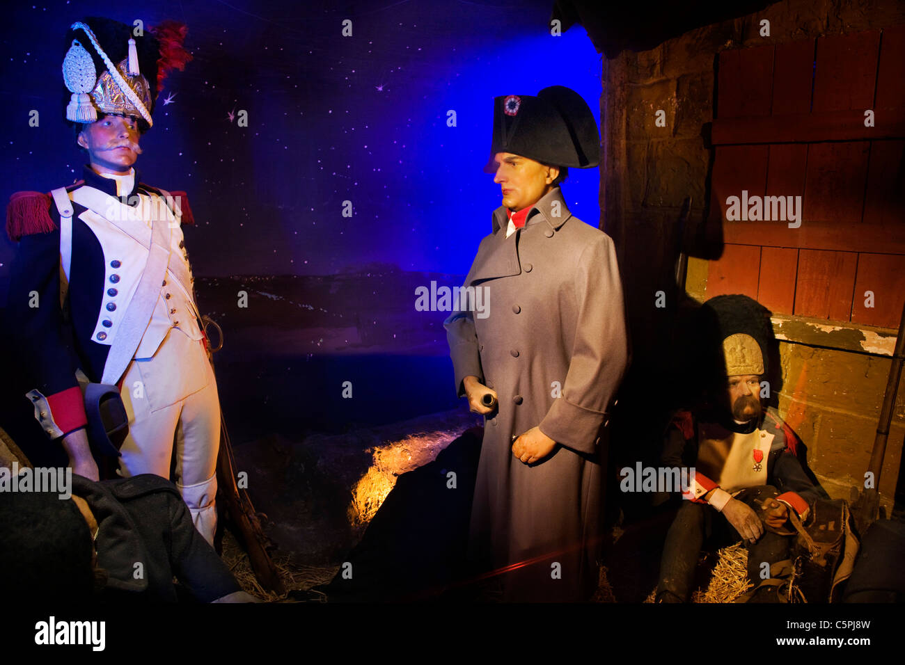 Musée des cires, musée de cire où les chiffres de la bataille de Waterloo et de simples soldats sont exposés, Eigenbrakel, Belgique Banque D'Images