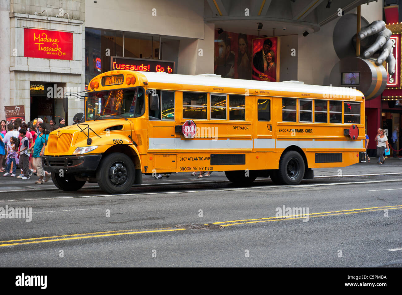 Bus de l'école de Brooklyn, New York, Manhattan, États-Unis. Banque D'Images