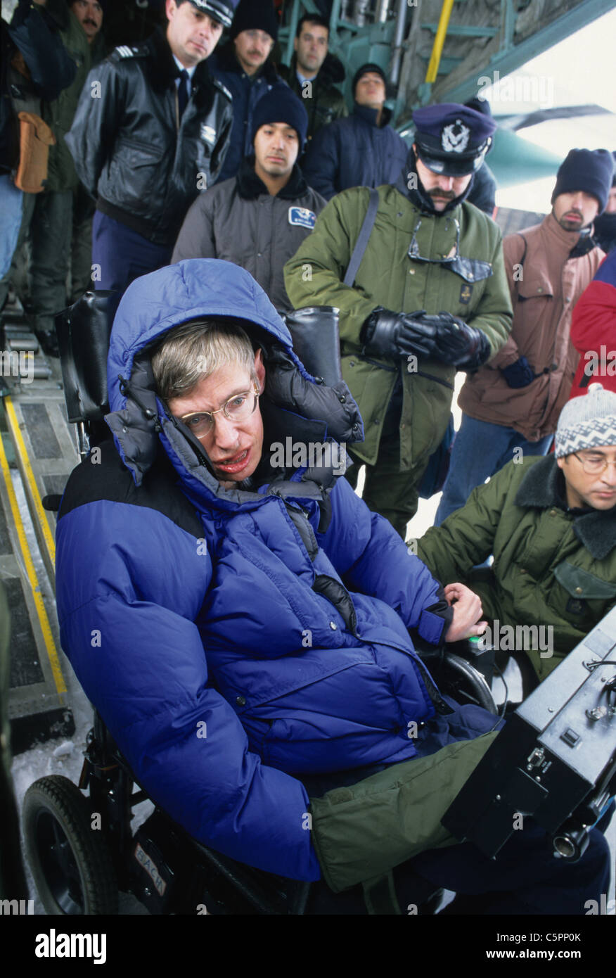 Stephen Hawking à Antartica 1997 Banque D'Images