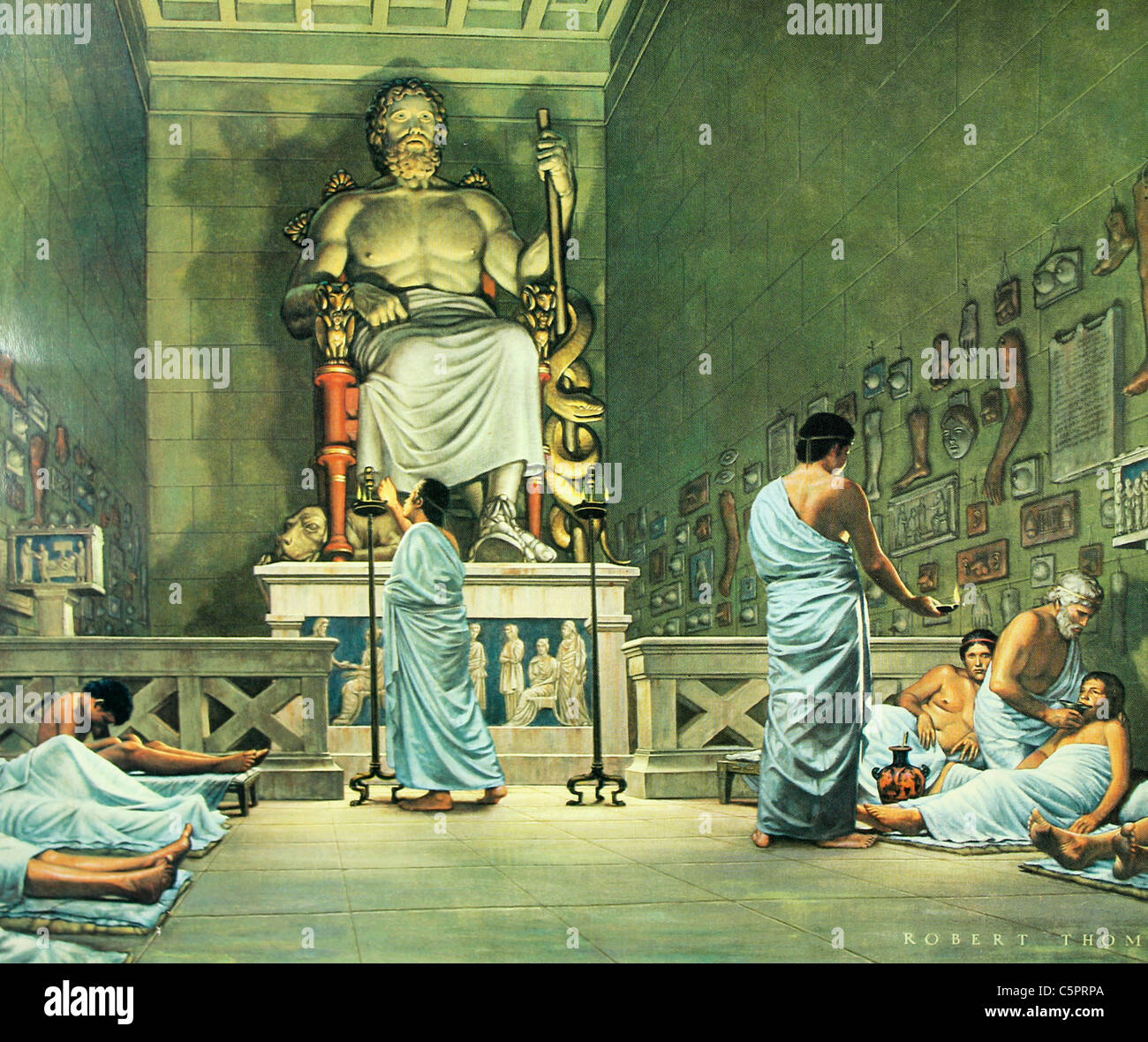 Pour une période de 1 000 ans, les pèlerins malades affluaient les temples grecs d'Asclépios. La guérison est venu par le biais de visites de rêve par le dieu. Banque D'Images