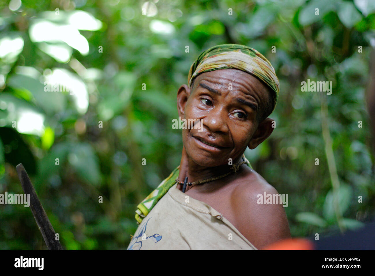 Les Pygmées Baaka, République centrafricaine Banque D'Images