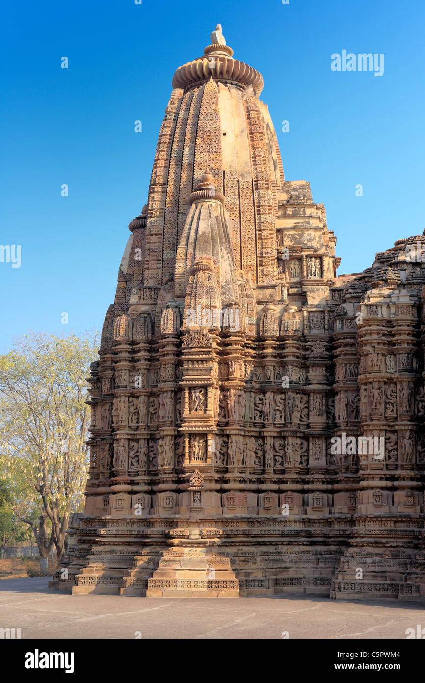 Des temples hindous (9-11ème siècle), groupe occidental, UNESCO World Heritage site, Khajuraho, Inde Banque D'Images