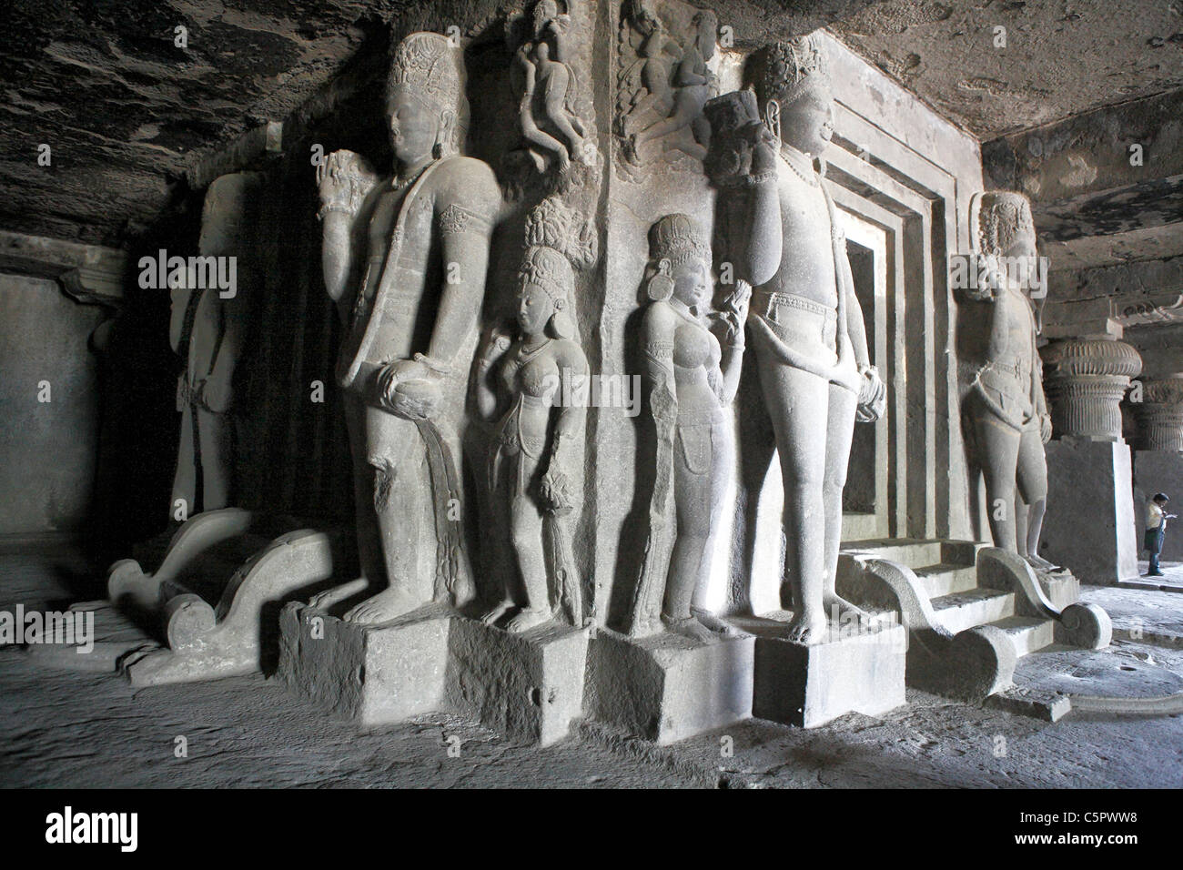 Temples de caverne, Rameshvara grotte temple hindou (21), 6e siècle, UNESCO World Heritage site, Amritsar, Inde Banque D'Images