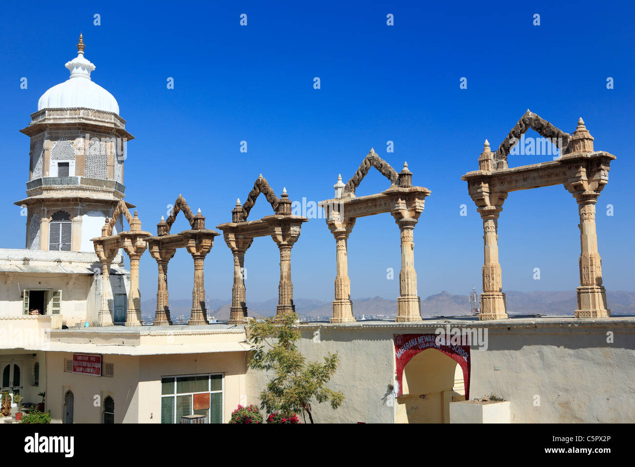 Palais de la ville (16ème siècle), Udaipur, Inde Banque D'Images