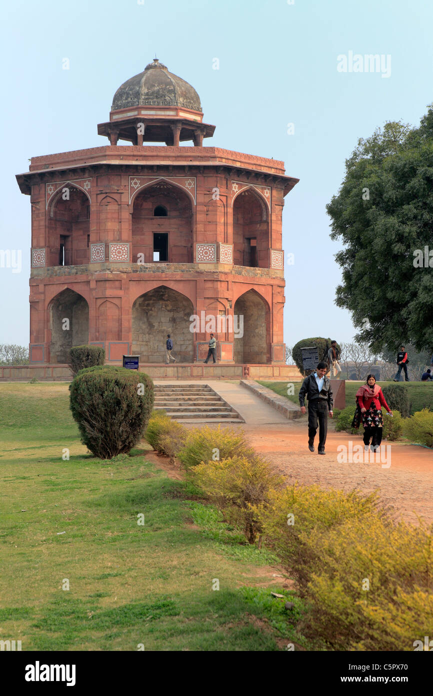 Purana Qila (Vieux Fort), Sher Mandal (1538-1545), Delhi, Inde Banque D'Images