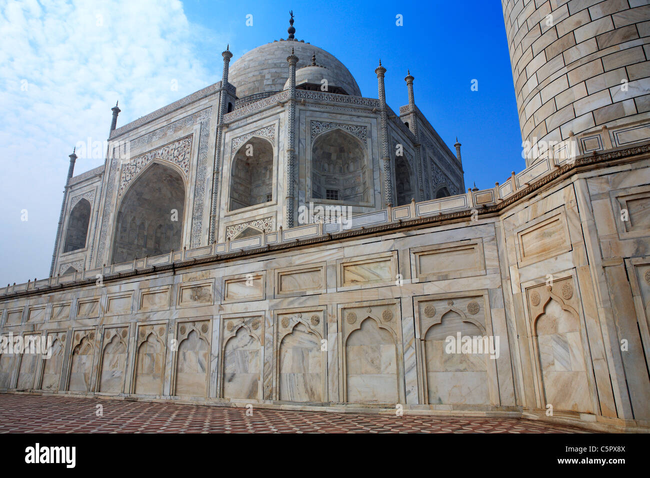 Taj Mahal, mausolée (1630-1640S), Agra, Inde Banque D'Images